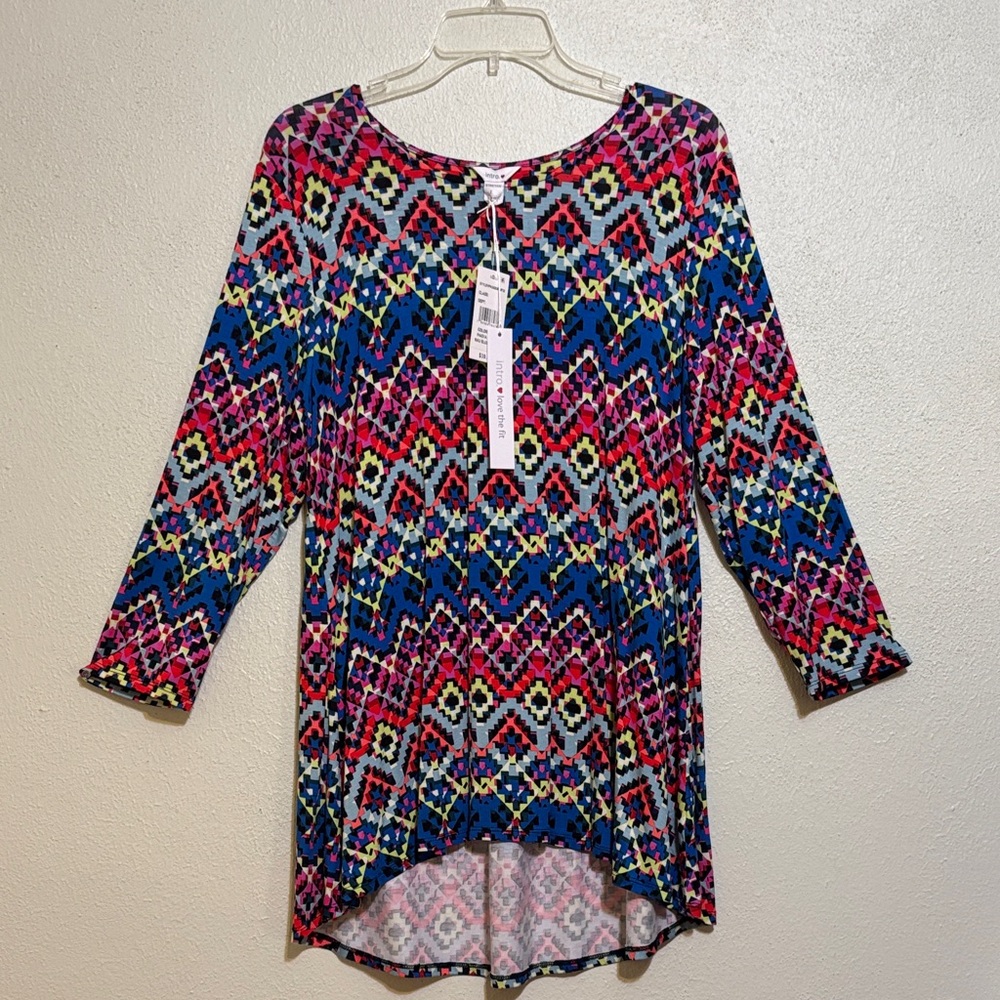 Intro. Multicolor Geometric Print Tunic